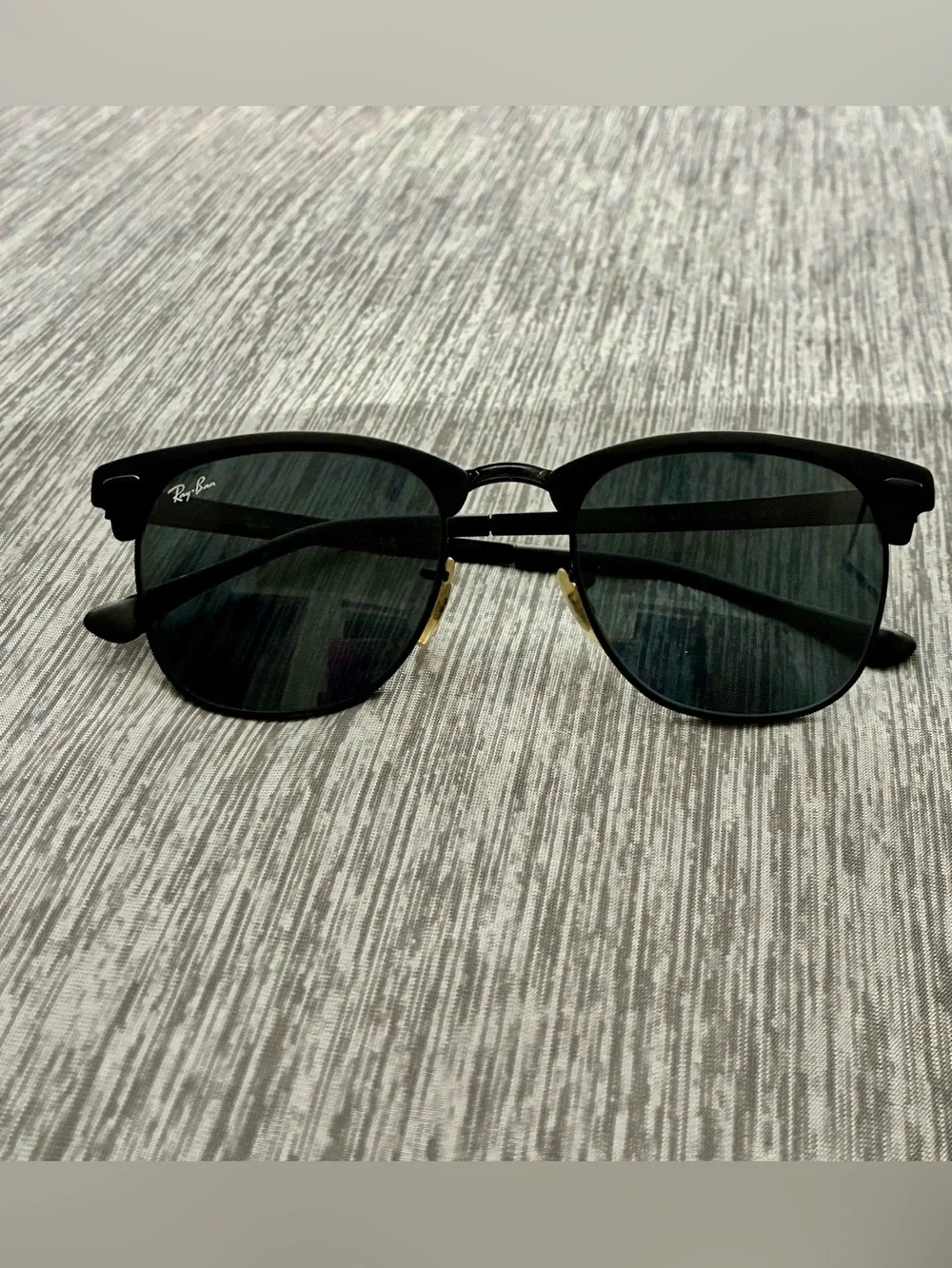 Ray-Ban Clubmaster Black Metal Frame Sunglasses with Dark Lenses